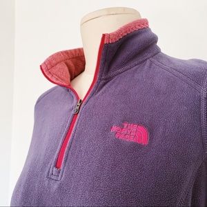 The North Face Purple + Pink 1/4 Zip Fleece Size S